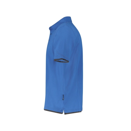 Polo de travail manches courtes coton piqué 220 g/m² Bleu azur/gris anthracite – Dassy Orbital