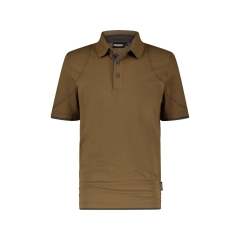 Polo de travail manches courtes coton piqué 220 g/m² Camel/gris anthracite – Dassy Orbital