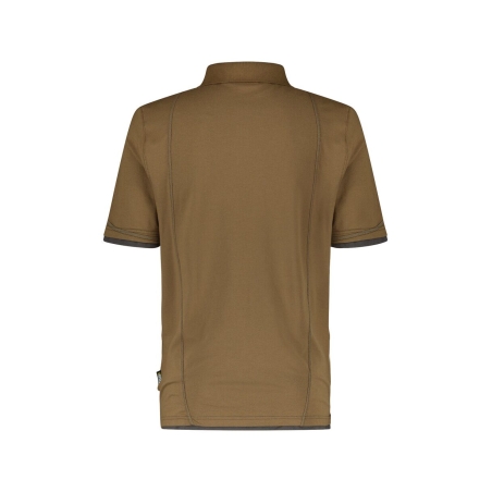 Polo de travail manches courtes coton piqué 220 g/m² Camel/gris anthracite – Dassy Orbital