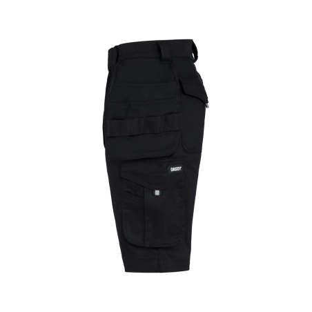 Bermuda de travail multipoches stretch 2-way Noir – Dassy Kuma Flex