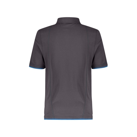 Polo de travail manches courtes coton piqué 220 g/m² Gris anthracite/bleu azur – Dassy Orbital