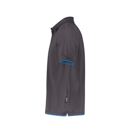 Polo de travail manches courtes coton piqué 220 g/m² Gris anthracite/bleu azur – Dassy Orbital