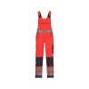 Cotte à bretelles haute visibilité multipoches Cordura Rouge fluo/gris ciment coupe longue – Dassy Malmedy