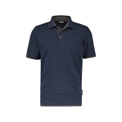 Polo de travail manches courtes coton piqué 220 g/m² Bleu nuit/gris anthracite – Dassy Orbital