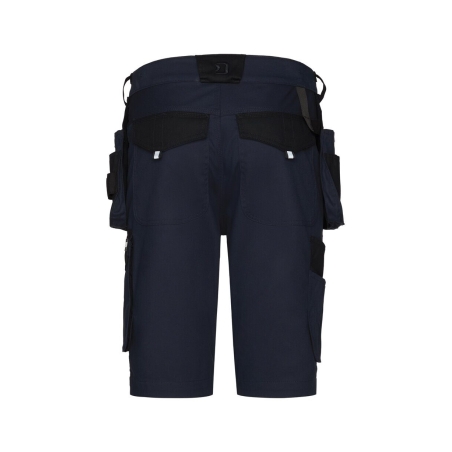 Bermuda de travail multipoches straight leg 245 g/m² Marine/noir – Dassy Kuma