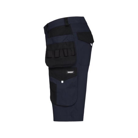 Bermuda de travail multipoches straight leg 245 g/m² Marine/noir – Dassy Kuma