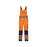 Cotte à bretelles haute visibilité multipoches Cordura Orange fluo/marine coupe courte – Dassy Malmedy