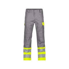 Pantalon haute visibilité multinormes multipoches avec poches genoux Gris graphite/jaune fluo – Dassy Lenox