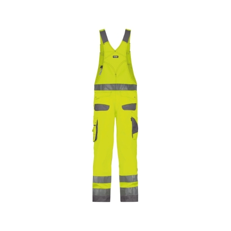 Cotte à bretelles haute visibilité multipoches Cordura Jaune fluo/gris ciment – Dassy Malmedy