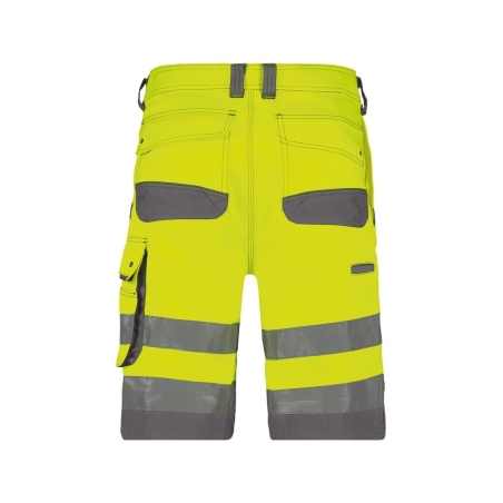 Bermuda de travail haute visibilité multipoches Cordura Jaune fluo/gris ciment – Dassy Lucca