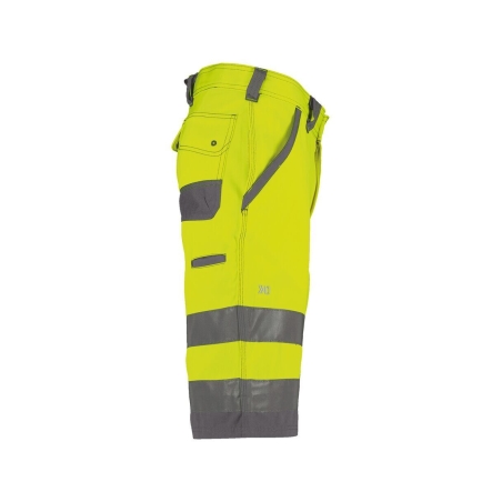 Bermuda de travail haute visibilité multipoches Cordura Jaune fluo/gris ciment – Dassy Lucca