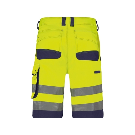 Bermuda de travail haute visibilité multipoches Cordura Jaune fluo/marine – Dassy Lucca