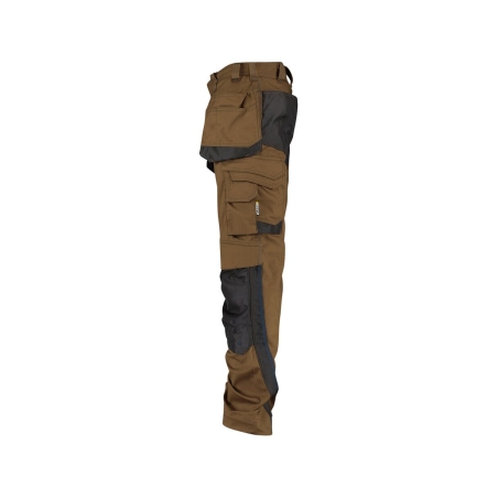 Pantalon de travail stretch multipoches avec genoux Cordura Camel/gris anthracite coupe longue – Dassy Magnetic