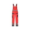 Cotte à bretelles haute visibilité multipoches Cordura Rouge fluo/gris ciment – Dassy Malmedy