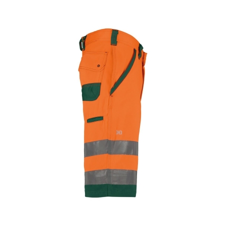 Bermuda de travail haute visibilité multipoches Cordura Vert/orange fluo – Dassy Lucca