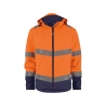 Veste softshell haute visibilité triple couche capuche amovible Orange fluo/marine – Dassy Malaga
