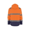 Veste softshell haute visibilité triple couche capuche amovible Orange fluo/marine – Dassy Malaga