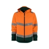 Veste softshell haute visibilité triple couche capuche amovible Orange fluo/vert – Dassy Malaga