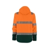 Veste softshell haute visibilité triple couche capuche amovible Orange fluo/vert – Dassy Malaga