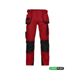 Pantalon de travail stretch multipoches avec genoux Cordura Rouge/noir coupe longue – Dassy Magnetic
