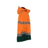 Veste softshell haute visibilité triple couche capuche amovible Orange fluo/vert – Dassy Malaga