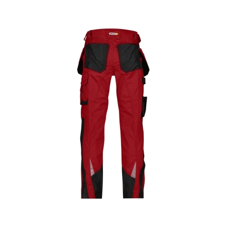 Pantalon de travail stretch multipoches avec genoux Cordura Rouge/noir coupe longue – Dassy Magnetic