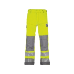 Pantalon de travail haute visibilité multinormes multipoches Jaune fluo/gris graphite – Dassy Manchester