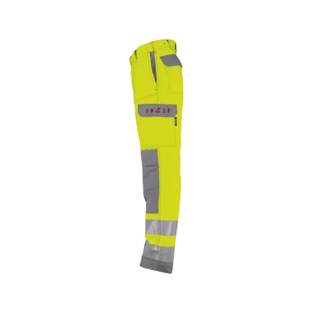 Pantalon de travail haute visibilité multinormes multipoches Jaune fluo/gris graphite – Dassy Manchester