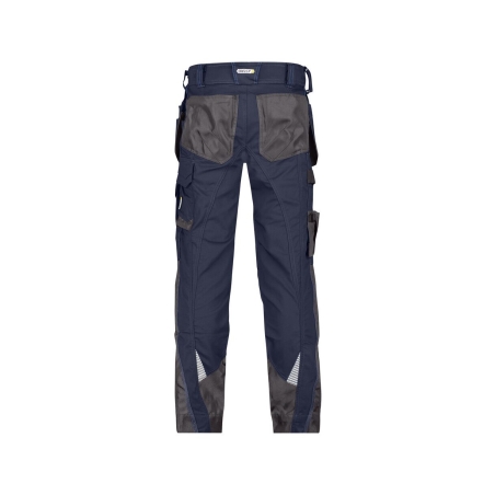 Pantalon de travail stretch multipoches avec genoux Cordura Bleu nuit/gris anthracite coupe courte – Dassy Magnetic