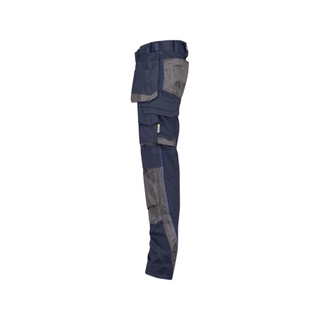 Pantalon de travail stretch multipoches avec genoux Cordura Bleu nuit/gris anthracite coupe courte – Dassy Magnetic