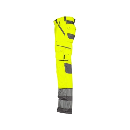 Pantalon haute visibilité stretch multipoches classe 2 Jaune fluo/gris ciment coupe longue – Dassy Minnesota