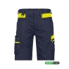 Bermuda de travail stretch multipoches coupe ajustée Bleu nuit/jaune fluo – Dassy Manilla