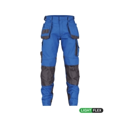 Pantalon de travail stretch multipoches avec genoux Cordura Bleu azur/gris anthracite – Dassy Magnetic