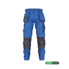 Pantalon de travail stretch multipoches avec genoux Cordura Bleu azur/gris anthracite – Dassy Magnetic
