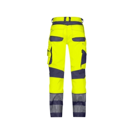 Pantalon haute visibilité stretch multipoches classe 2 Jaune fluo/marine coupe longue – Dassy Minnesota