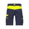 Bermuda de travail stretch multipoches coupe ajustée Bleu nuit/jaune fluo – Dassy Manilla