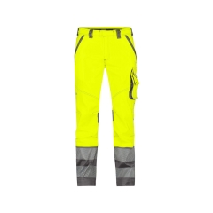 Pantalon haute visibilité stretch multipoches classe 2 Jaune fluo/gris ciment – Dassy Minnesota