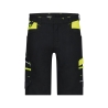Bermuda de travail stretch multipoches femme coupe ajustée Noir/jaune fluo – Dassy Manilla Women