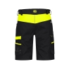 Bermuda de travail stretch multipoches coupe ajustée Noir/jaune fluo – Dassy Manilla