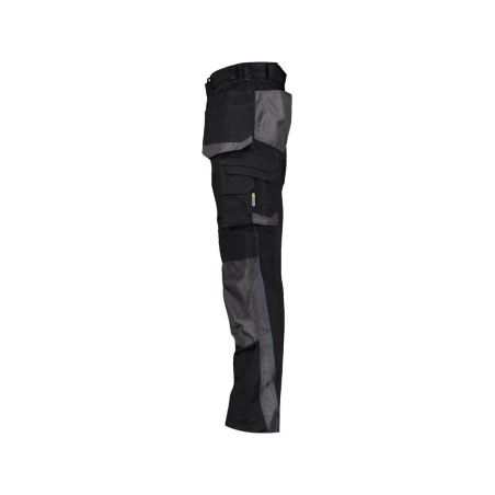 Pantalon de travail stretch multipoches avec genoux Cordura Noir/gris anthracite – Dassy Magnetic