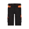 Bermuda de travail stretch multipoches coupe ajustée Noir/orange – Dassy Manilla