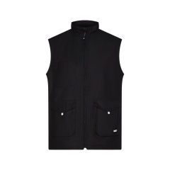 Gilet hiver sans manches polaire stretch multipoches Noir – Dassy Morris