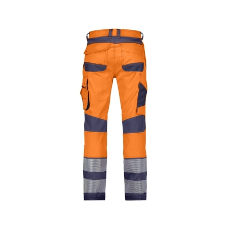Pantalon haute visibilité stretch multipoches classe 2 Orange fluo/marine ciment – Dassy Minnesota
