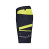 Bermuda de travail stretch multipoches femme coupe ajustée Bleu nuit/jaune fluo – Dassy Manilla Women