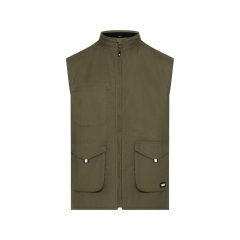 Gilet hiver sans manches polaire stretch multipoches Kaki – Dassy Morris