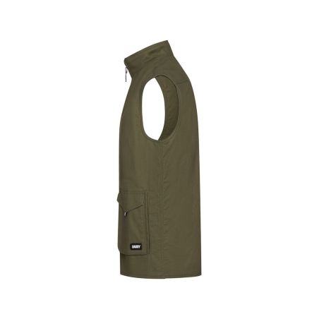 Gilet hiver sans manches polaire stretch multipoches Kaki – Dassy Morris