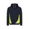 Sweat-shirt à capuche zippé haute visibilité 290 g/m² Marine/jaune – Dassy Santos
