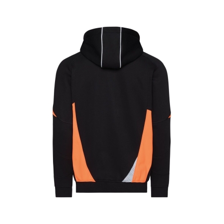 Sweat zippé à capuche double couche bandes réfléchissantes Noir/orange – Dassy Santos