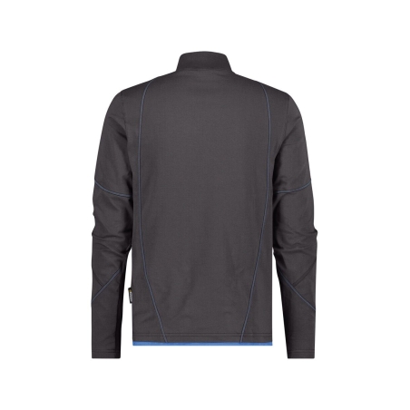 T-shirt manches longues col rond stretch coton élasthanne Gris anthracite/bleu azur – Dassy Sonic