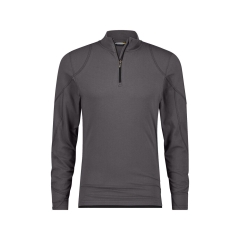 T-shirt manches longues col rond stretch coton élasthanne Gris anthracite/noir – Dassy Sonic